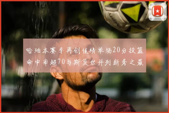 哈珀本赛季再创佳绩单场20分投篮命中率超70与斯莫尔并列新秀之最